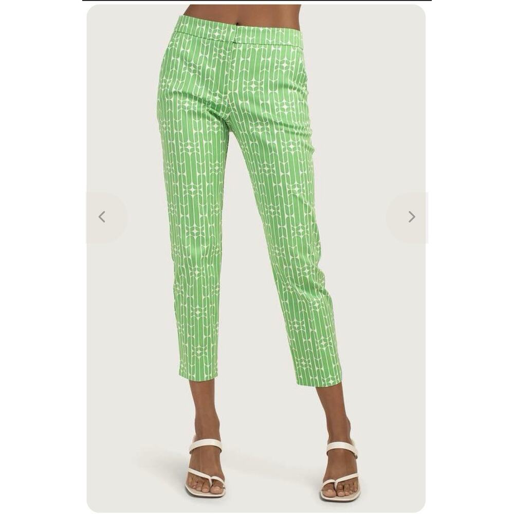 Trina Turk Moss 2 Pant Vert Green Cropped Ankle Pants Women’s Size 10